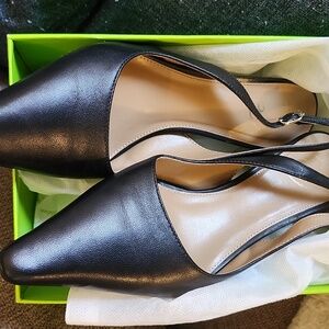 Sam Edelman Elegant Black Leather Slingback Heels